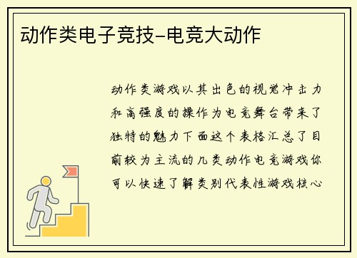 动作类电子竞技-电竞大动作